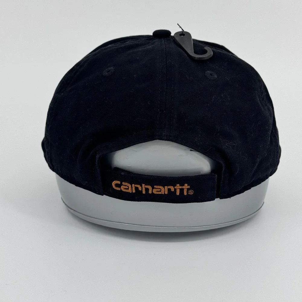 Carhartt Force Cap Black Adjustable Twill Leather Patch Hat‎ OS AH0289